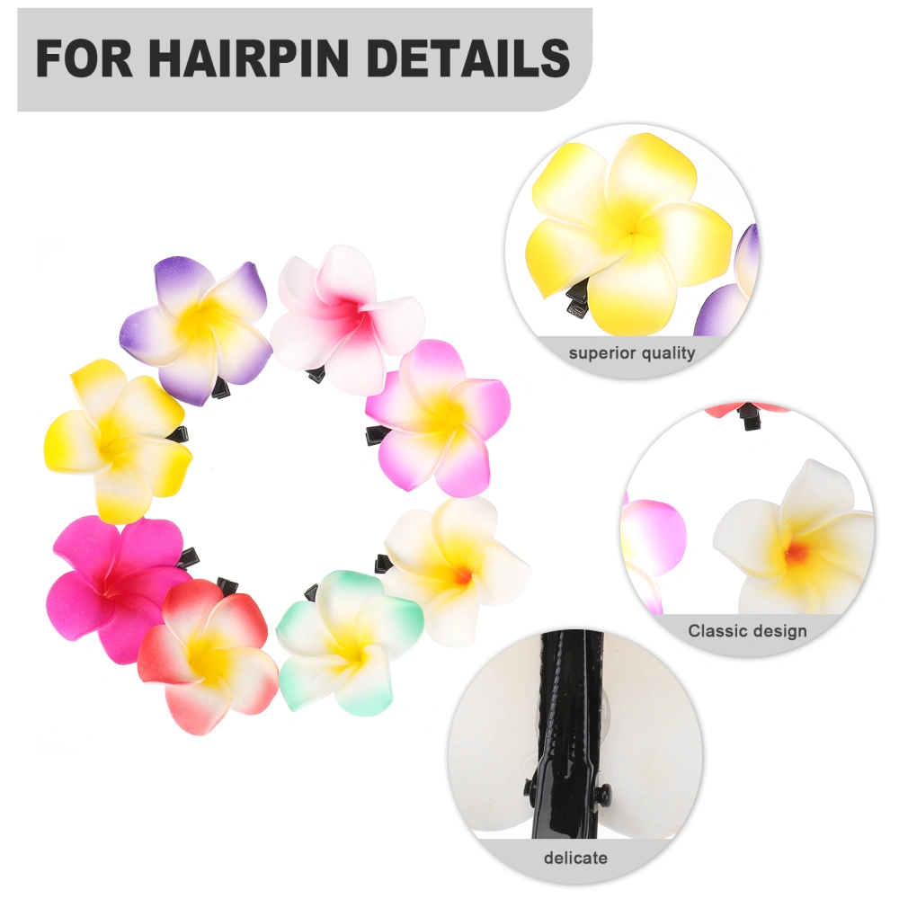 24Pcs 2.4 Inch Hawaiian Plumeria Flower Hair Clip Hair Accessory for Beach Party Wedding Event Decoration (12 Colors Mixed)