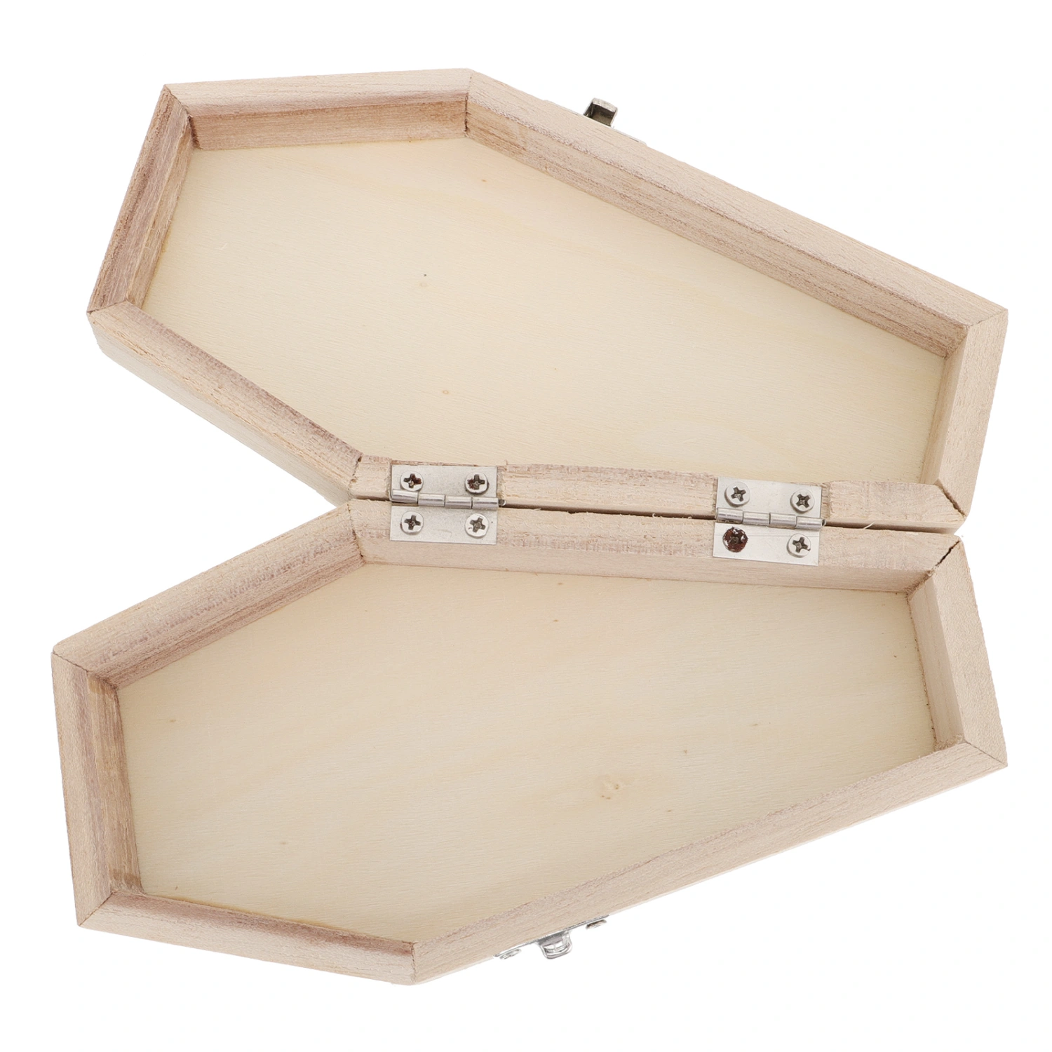 1pc Halloween Gift Box Hexagonal Coffin Wooden Box Candy Storage Box DIY Accessories