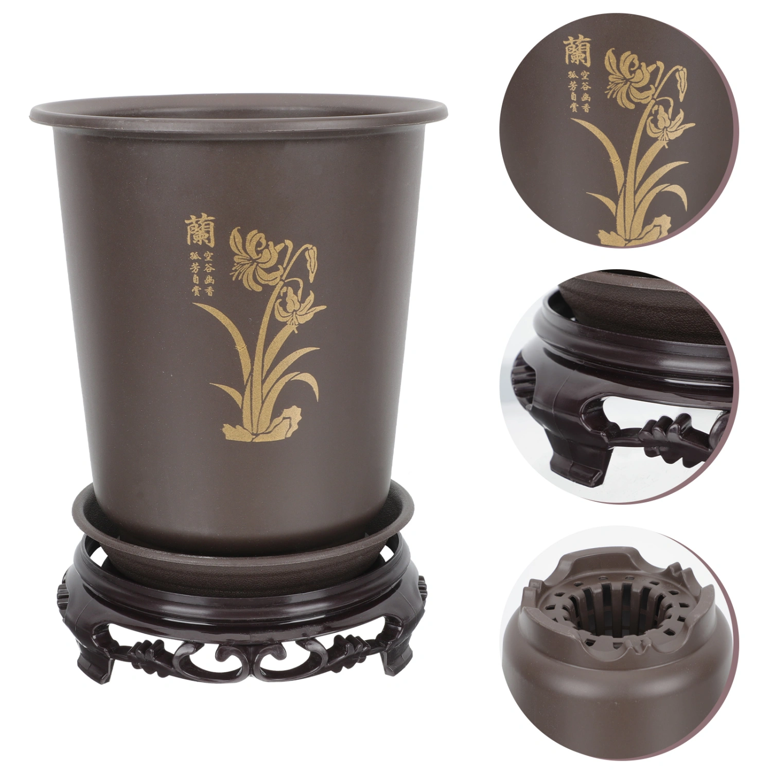 1 set of Orchid Flowerpots Rounded Flower Pots Plant Pots Plastic Planting Pot