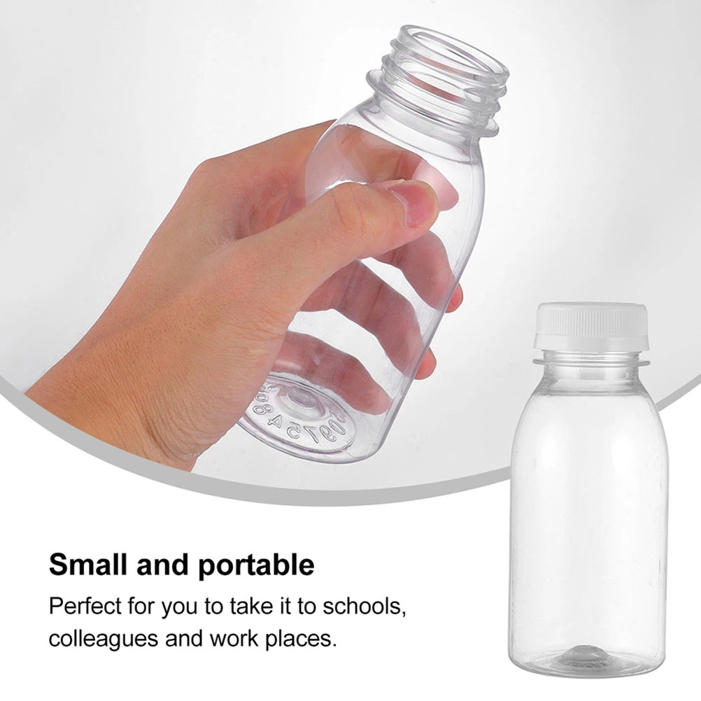 15 Pcs Transparent Juices Bottle Plastic Bottle Milk Storage Bottle Beverage Bottle