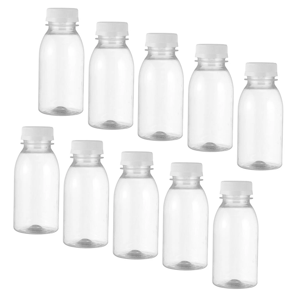 15 Pcs Transparent Juices Bottle Plastic Bottle Milk Storage Bottle Beverage Bottle