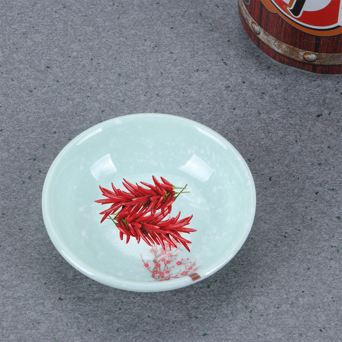 6pcs Melamine Sauce Plates Reusable Sauce Container Small Dipping Dish for Restaurant Home (Plum Blossom)