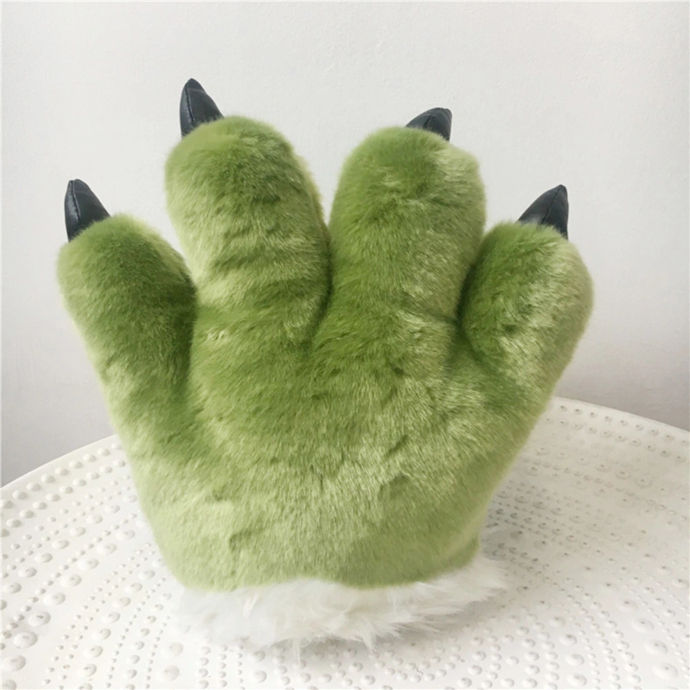 1pc Simulation Animal Palm Plush Toy Creative Children Glove Toy Hair Band Game Prop Toy Lovely Animal Palm Shape Toy Cartoon Animal Palm Glove Toy for Kids Playing Green Animals Style