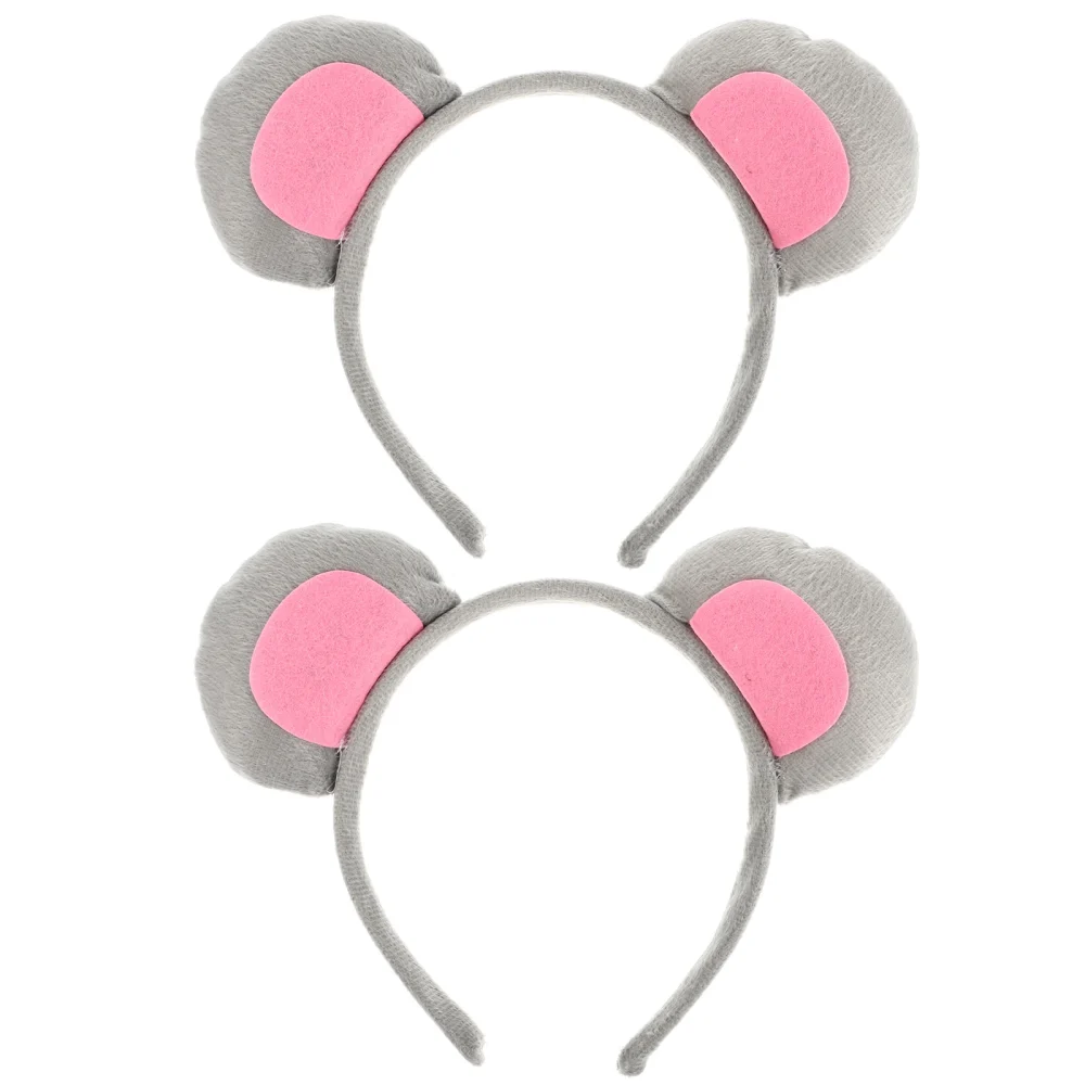 2pcs Children Mouse Ear Hair Performance Headdress Adorable Children Hair Accessories (Grey)