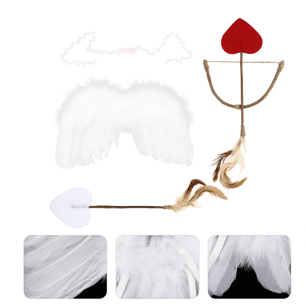 1 Set Baby Cupid Cosplay Photo Prop Infant Headband Angel Wing Arrow Bow Prop