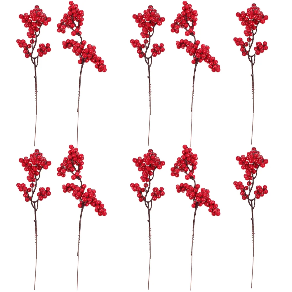 10PCS Xmas Simulation Berry Branch Decor DIY Floral Arranging Berry Branch Decor