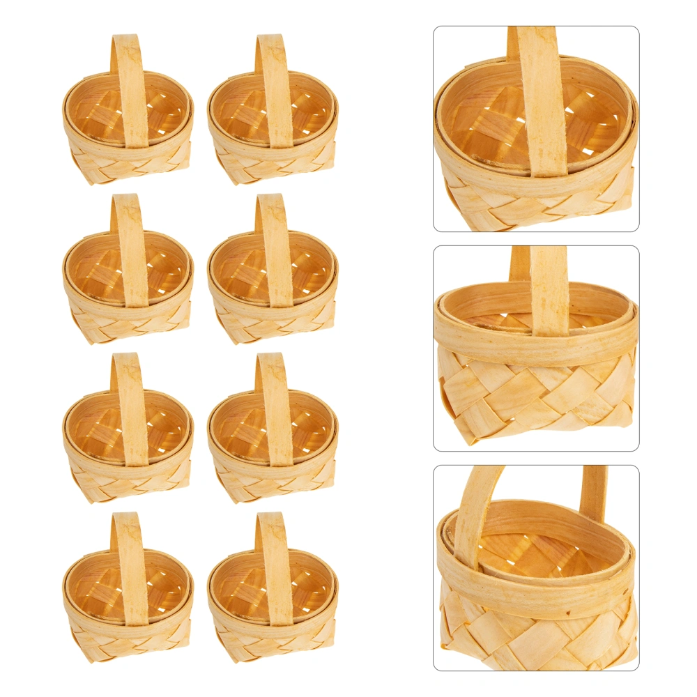 20Pcs Small Candy Baskets Mini Woven Baskets Gift Chocolate Wrapping Baskets