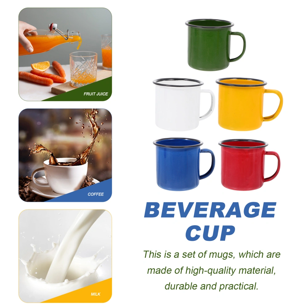 5pcs Multi-functional Enamel Mugs Vintage Small Wine Cups (Assorted Color)