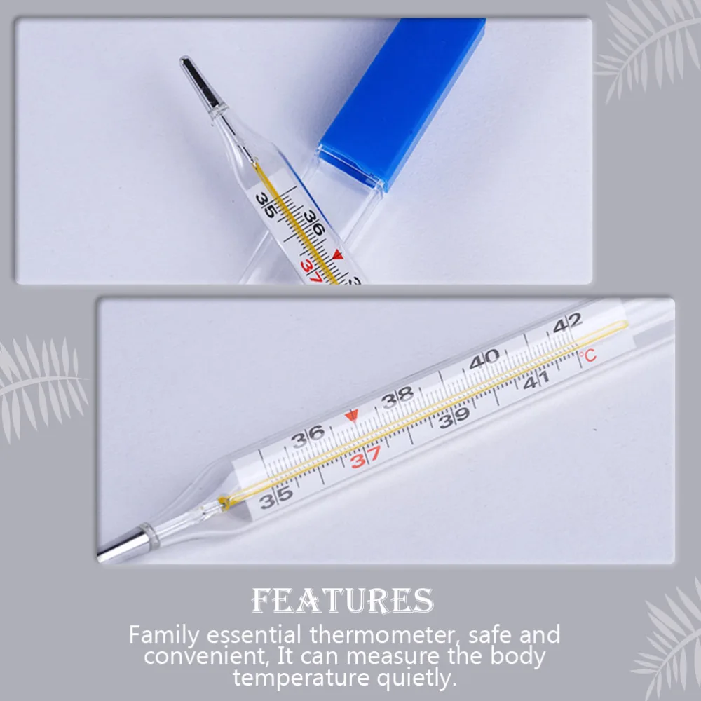 2Pcs Mercury Thermometers General Use Thermometers Temperature Testing Tools