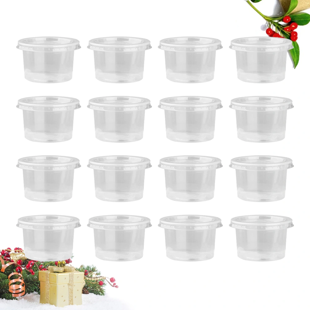 100PCS 140ml Disposable Plastic Container Clear Portion Cups Bowls with Lids for Mousses Sauce Jelly Yogurt