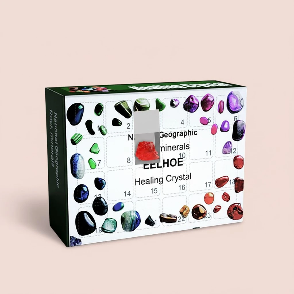 24pcs Christmas Count Down Stones Xmas Advent Calendar Minerals Festival Supplies