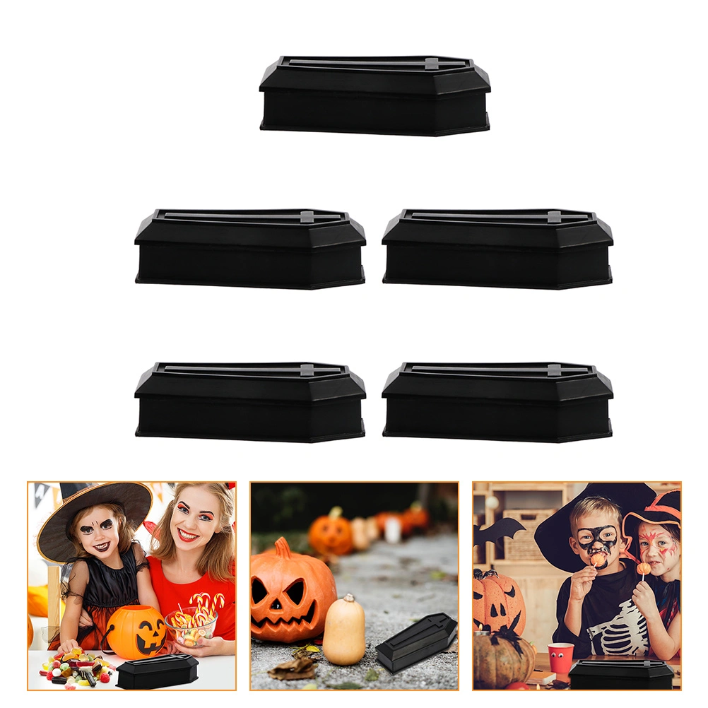 5pcs Coffin Ornament Haunted House Prop Prank Prop Halloween Coffin Decor