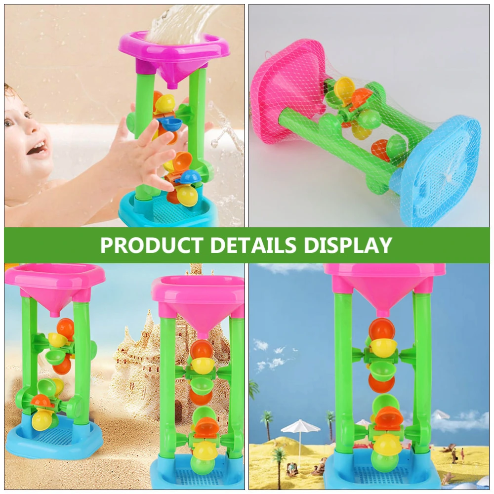 1 Set Kids Beach Sand Playing Toy Hourglass Toy Water Wheel Toy for Children