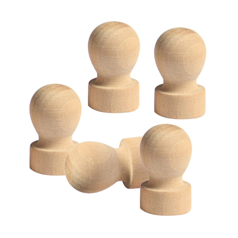 5pcs 2.5cm Stamp Wooden Round Handle DIY Stamp for Scrapbooking Craft Diary