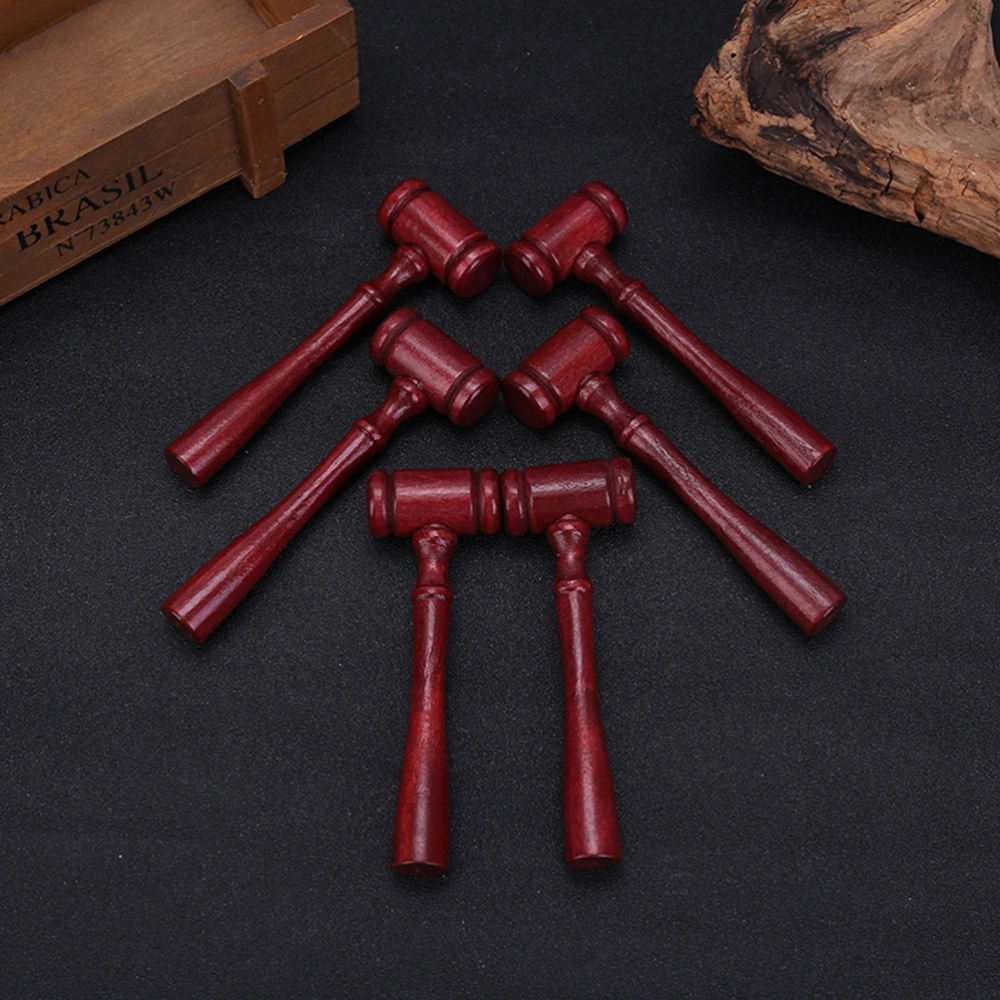 5pcs Durable Judge Gavels Simple Wooden Hammer Plain Mallet Toys Kids Role Play Toy for Children