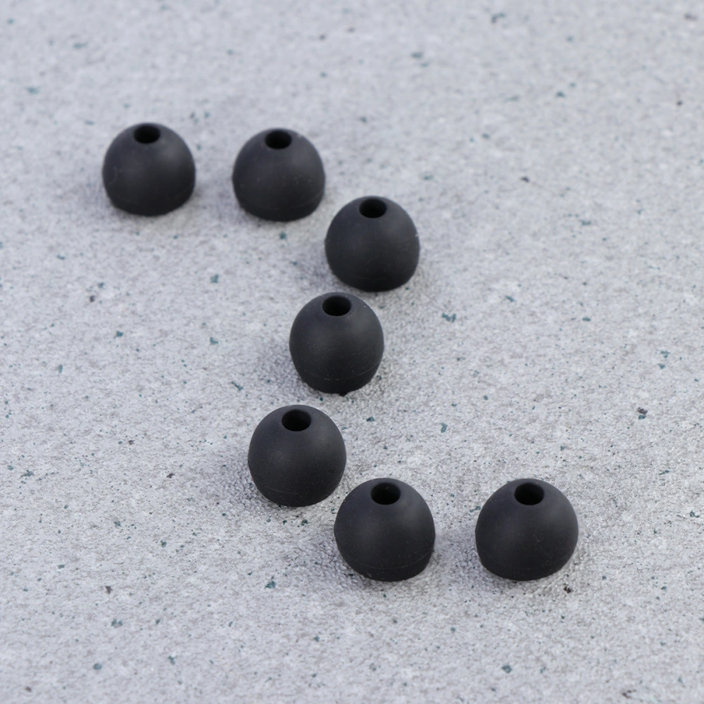 10pcs 13MM Replacement Earbuds Silicone Earphone Tips Noise Cancelling Earbud Caps (Black)