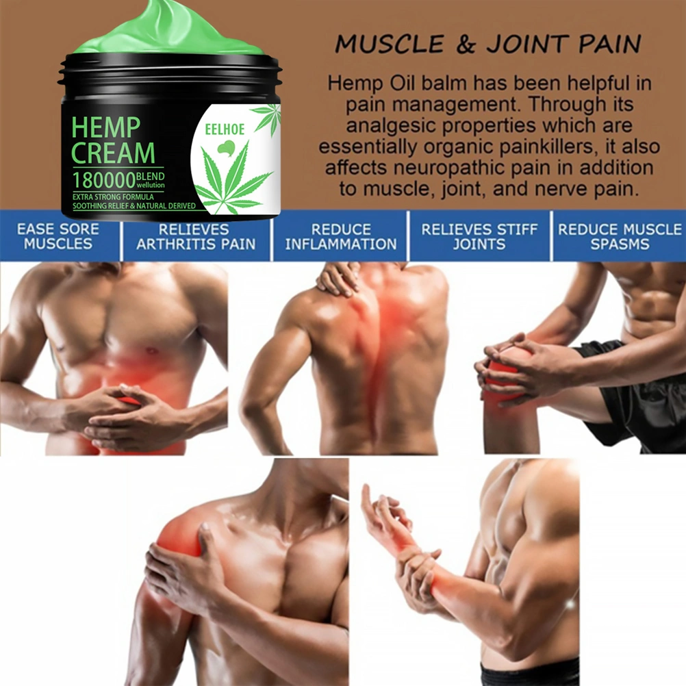 2 Bottles Hemp Cream Pain Relief Balm Back Shoulder Knee Pain Relief Ointment