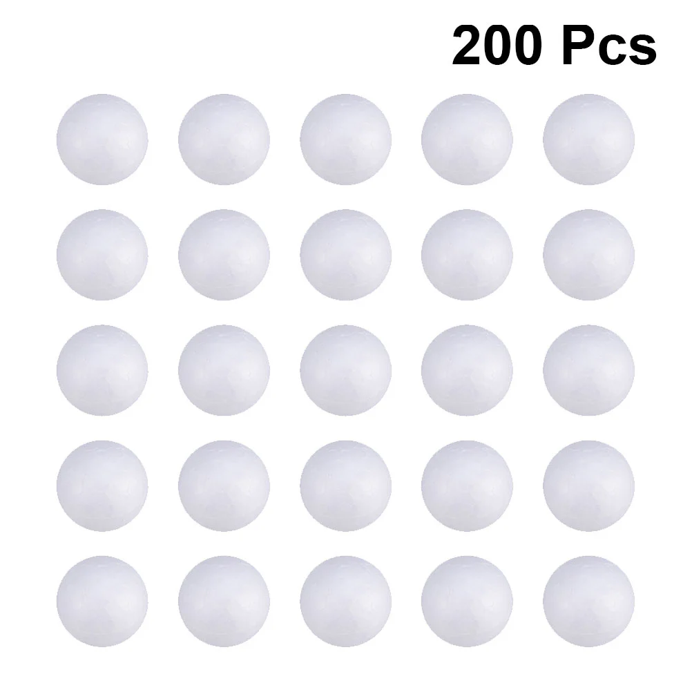 200pcs Wedding Decoration Modeling Craft Solid Polystyrene Balls Round Spheres DIY Stuff White (Solid 2cm)