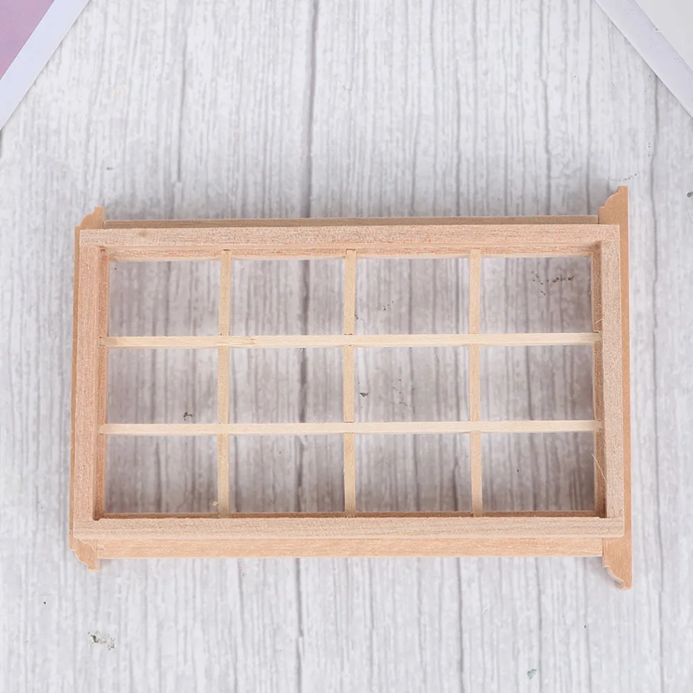 2pcs Simulated Twelve Lattice Window Frame Photograph Props for Doll House