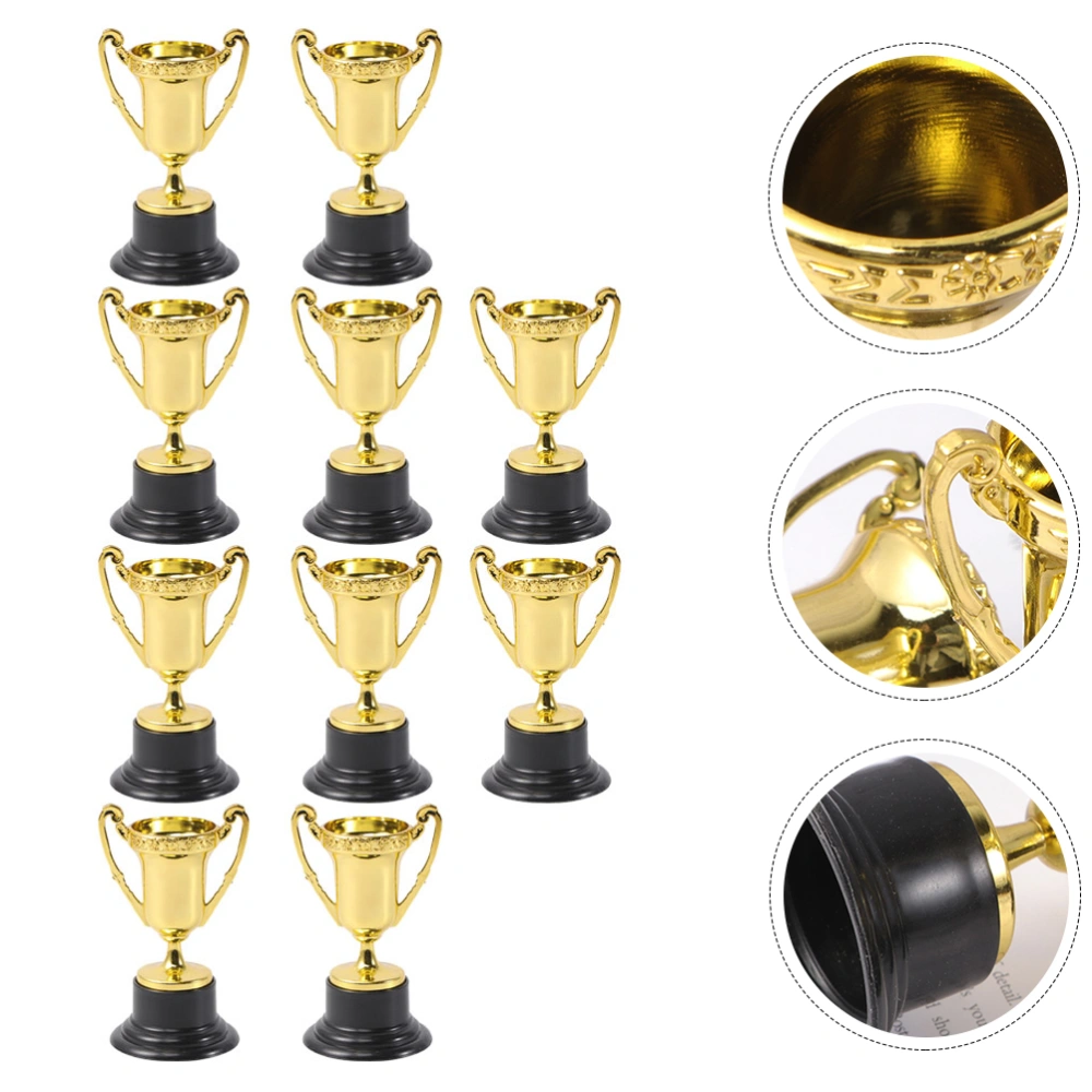 10pcs Plastic Reward Trophies Gold Award Trophy Cups School Rewarding Supplies