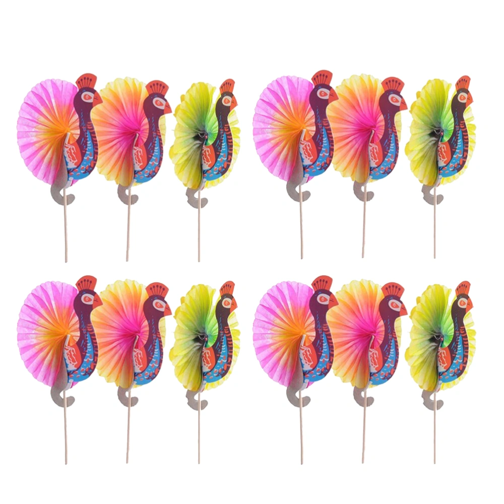 50pcs Creative Cocktail Toppers Decorative Fruit Toothpicks (Random Color)