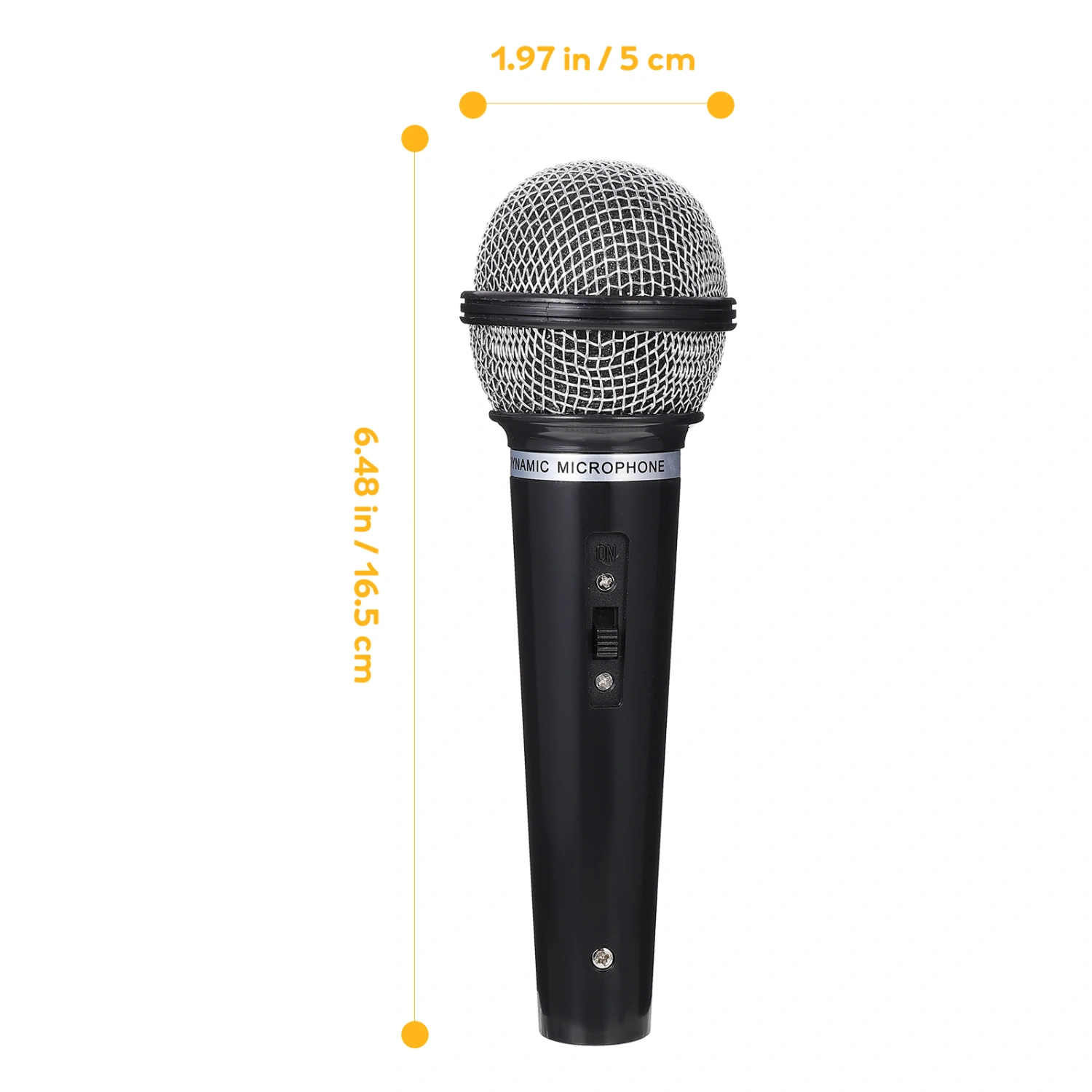 1Pc Simulated Microphone Plastic Simulated Mic Fake Mic Plaything (Black)