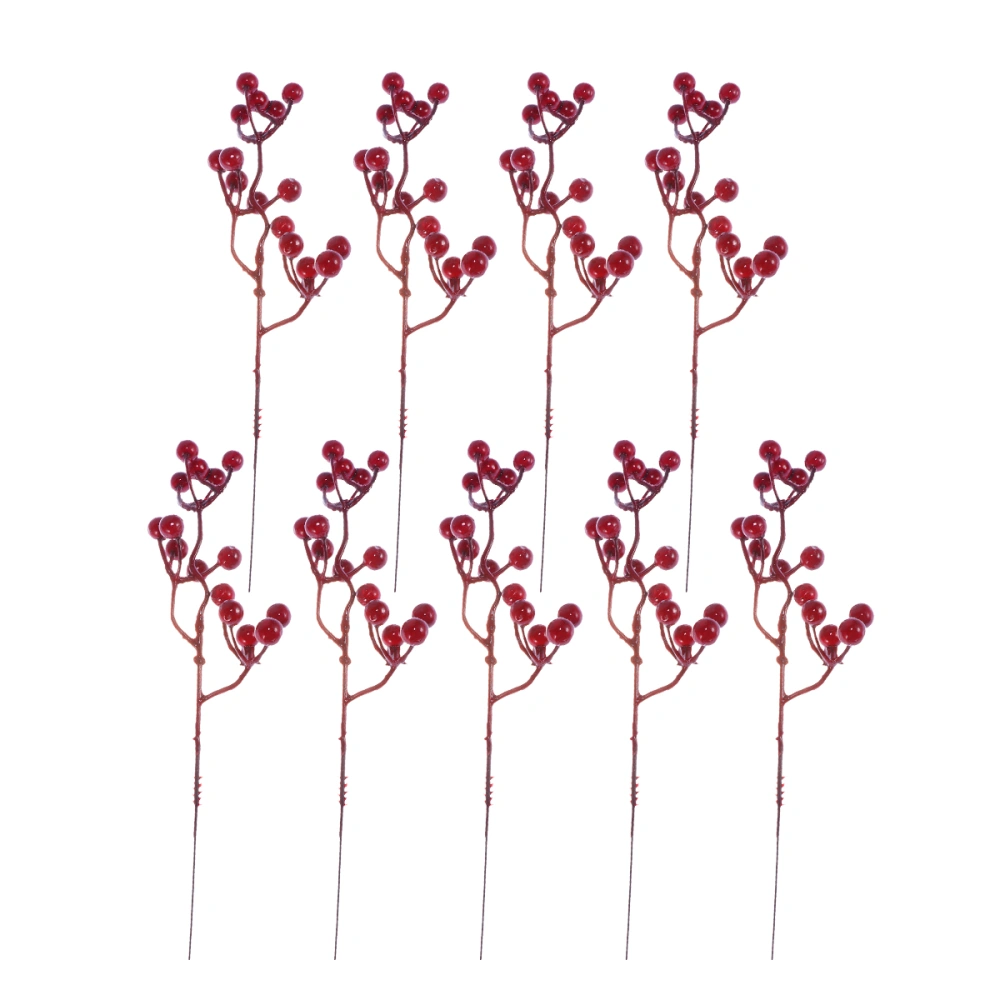 10PCS 14 Heads Simulation Berries Bouquet Artificial Ornaments DIY Craft for Banquet Christmas