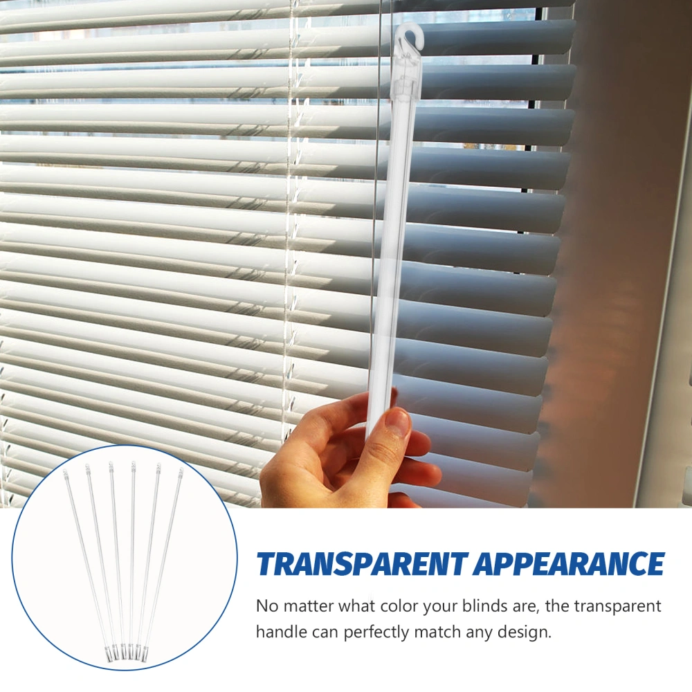 6Pcs Venetian Blinds Pulling Rod Transparent Curtain Vertical Wand Accessory