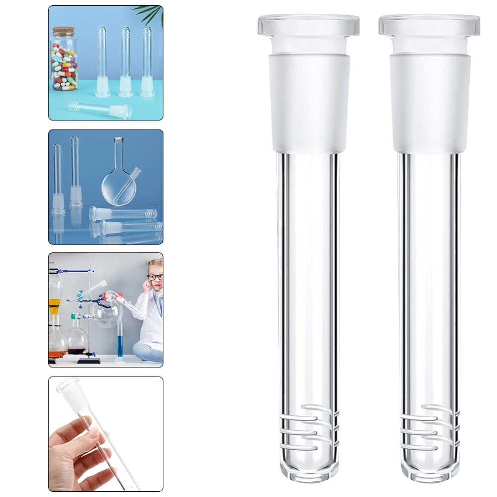 4pcs Professional Glass Stem Pipe Adapter Scientific Glass Tube Adapter