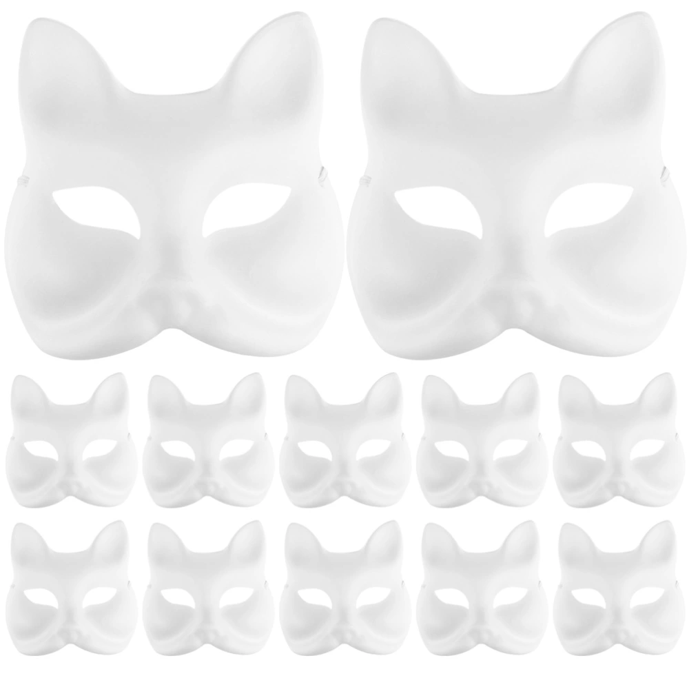 12pcs Fox Mask Japanese Half Mask Blank Diy Mask Half Fox Mask Blank Prop