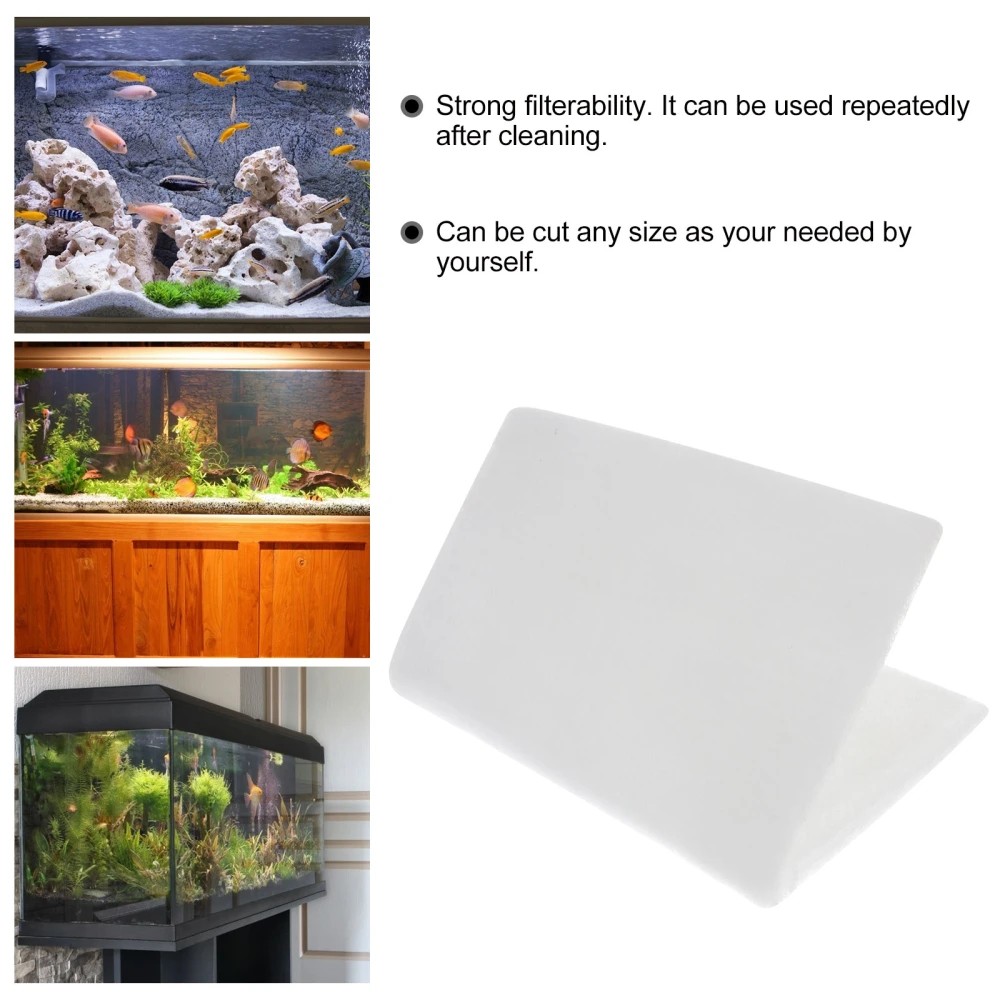 Aquarium Fish Tank Pad Fiber Filter White Fiber Aquarium Biochemical Filter Pond Filtration Sponge Pad 30 x 40cm