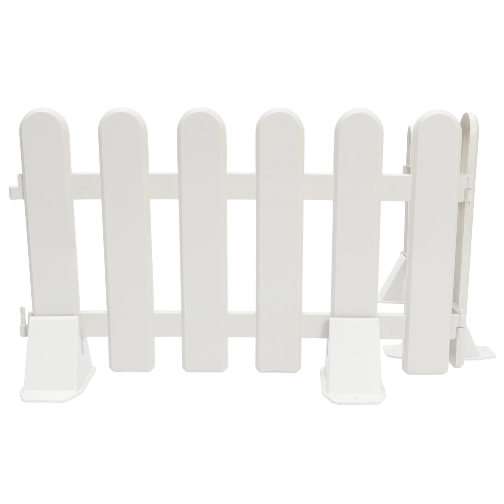 2pcs Plastic Fence Courtyard Indoor Garden Fence Garden Small Fence with 4 Base