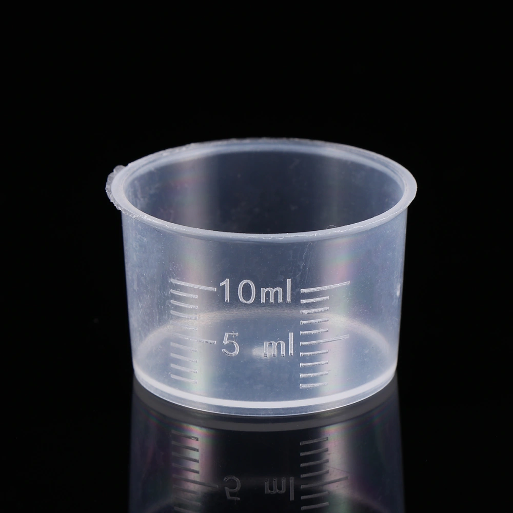 100pcs 10ml Disposable Measuring Cups Thickened Clear Plastic Liquid Volumetric Measurement Cups