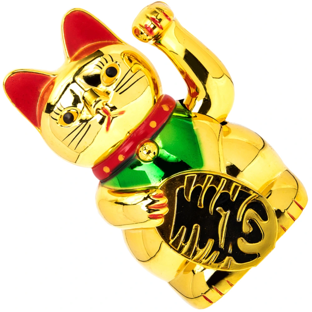 Waving Arm Luck Cat Statue Welcoming Fortune Cat Sculpture Statue Decoration No Battery