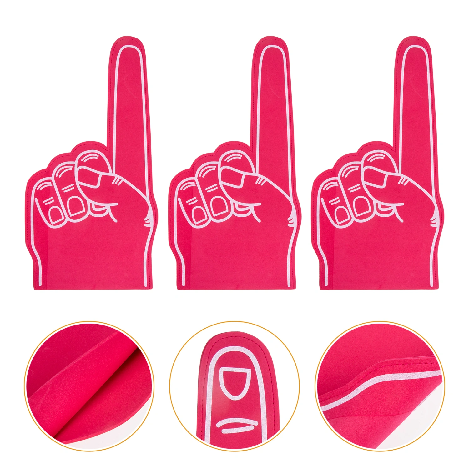 3Pcs Foams Fingers Cheerleading Foams Hand Sports Event Cheer Props Sports Accessories
