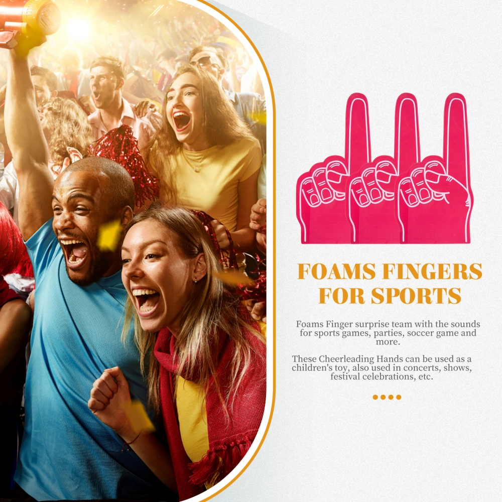 3Pcs Foams Fingers Cheerleading Foams Hand Sports Event Cheer Props Sports Accessories