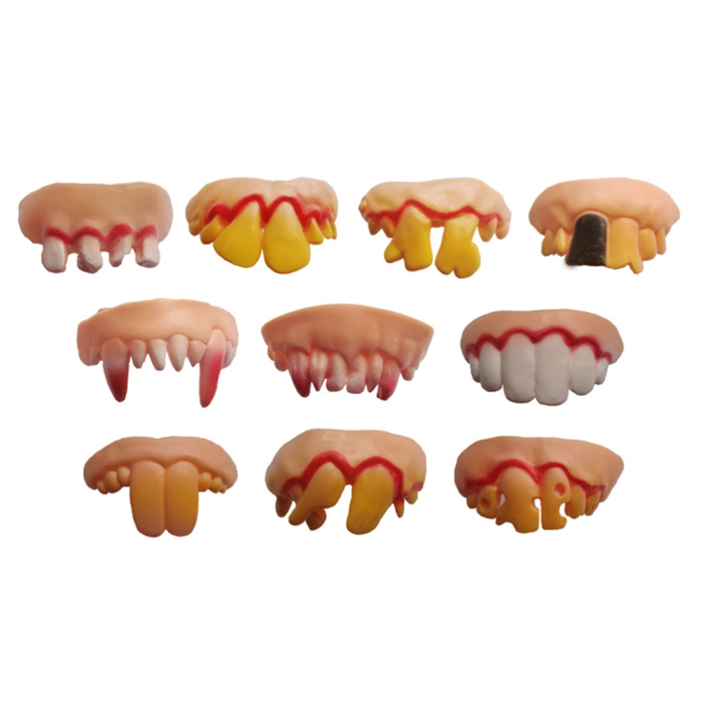 5Pcs Funny Wacky Artificial Teeth False Teeth Prop Toy for Halloween /Easter /Masquerade (Random Shape)