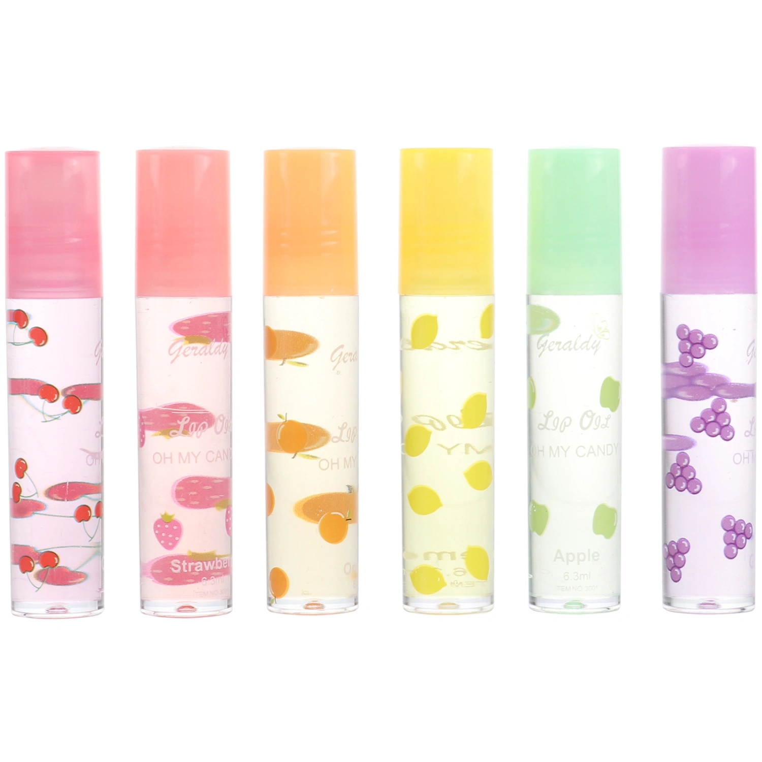 6 Pcs Fruit-flavored Lip Pomade Transparent Lip Protector Moisturizing Lipsticks