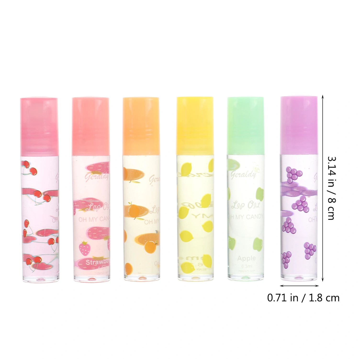 6 Pcs Fruit-flavored Lip Pomade Transparent Lip Protector Moisturizing Lipsticks