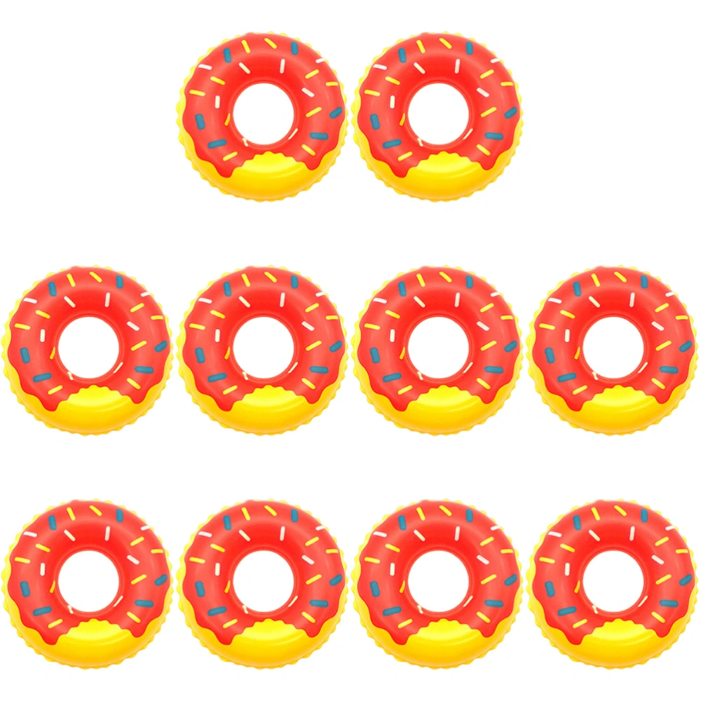 10pcs Dolls Swimming Ring Mini Swim Rings Inflatable Toys Baby Shower Toys Random Color Pattern