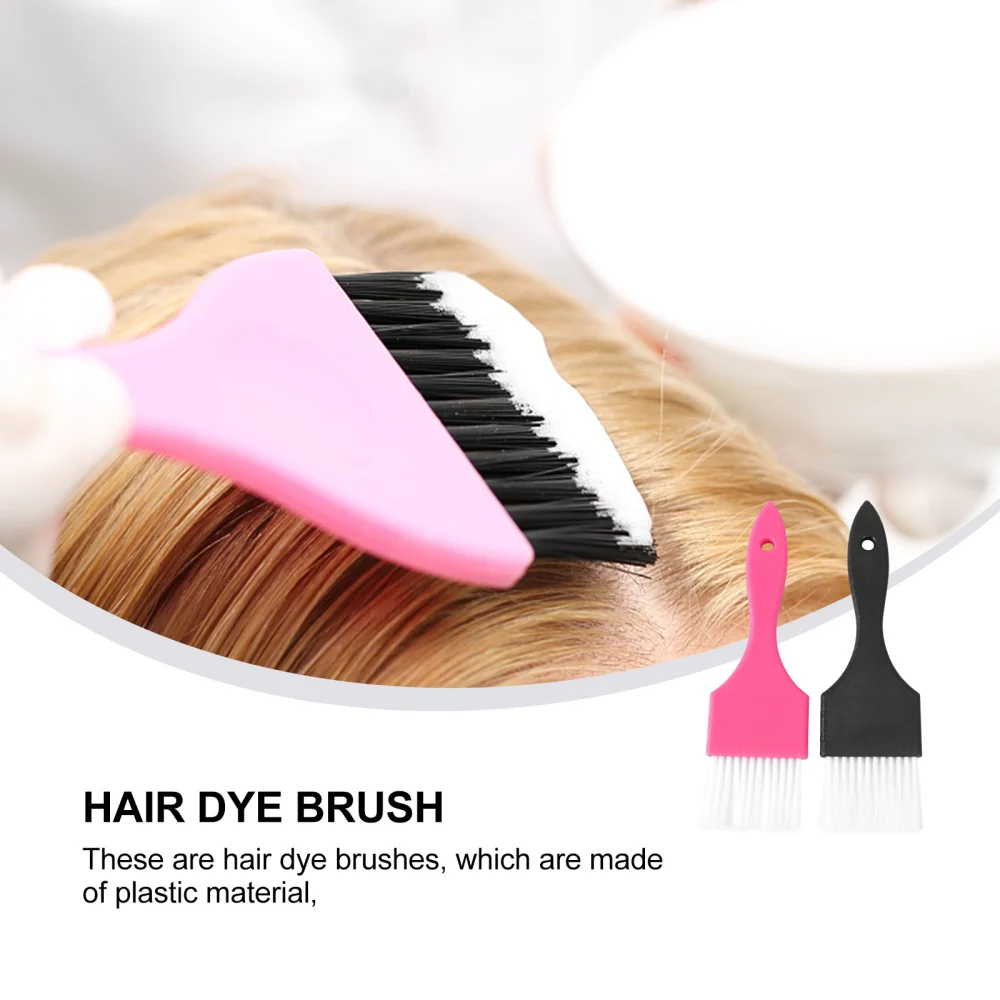 2Pcs Hair Coloring Brushes Plates Dye Cream Brushes Dye Hair Brushes Combs Professional Hairdressing Tools for Home Barber Shop (Random Style)