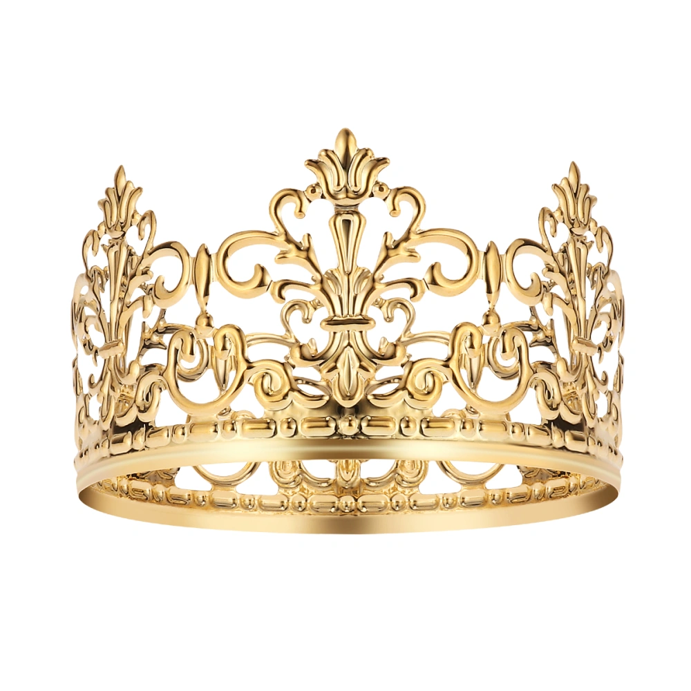 BESTONZON Tiara Crown Party Cake Decoration Crown Hair Ornaments Wedding Supplies Accessories (Gold)