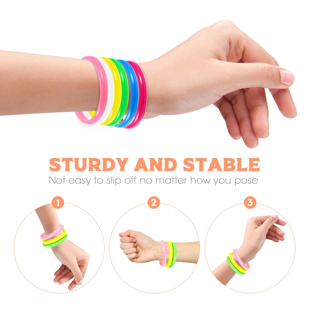 STOBOK 12pcs Fashion Plastic Bangle Bracelets Random Color Bracelet for Women Children Decoration Use