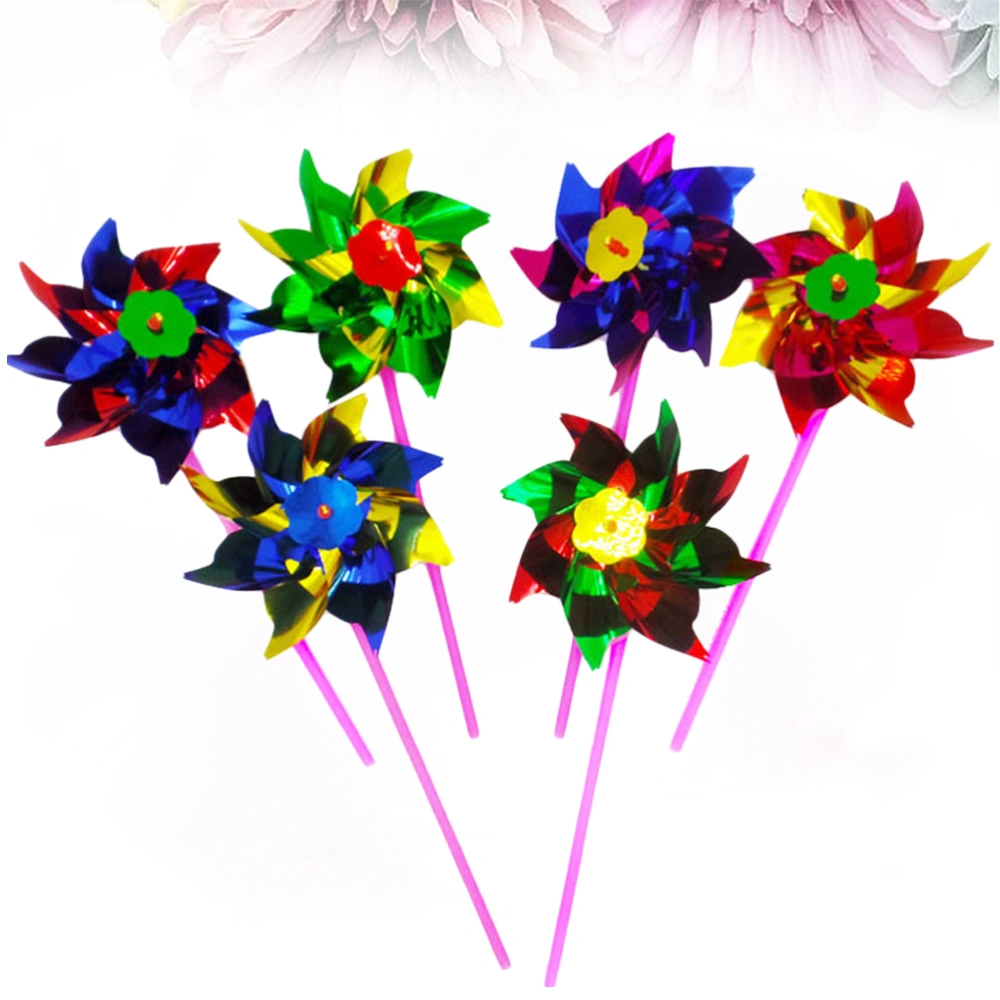 25pcs Colorful Plastic Pinwheel DIY Small Windmill Toy Set Beautiful Windmill Toy for Kid Student Child (Random Color)