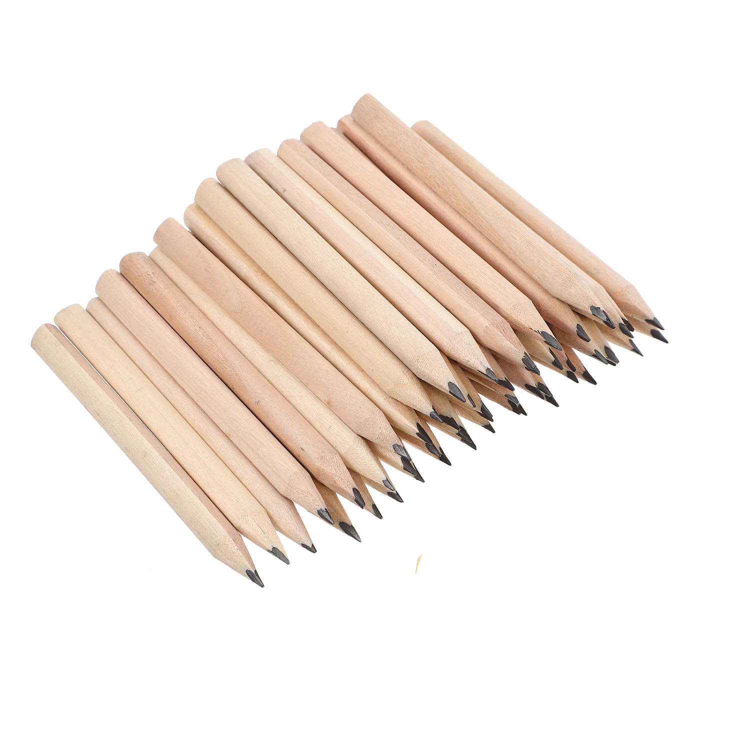 50Pcs Log Short Pencils Children Writing Pencils Erasable Study Pencils