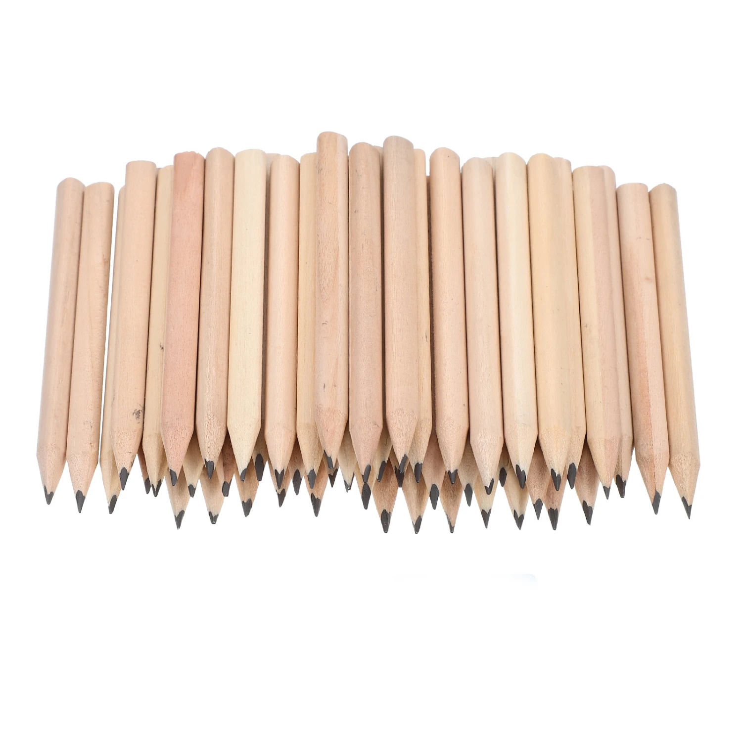 50Pcs Log Short Pencils Children Writing Pencils Erasable Study Pencils