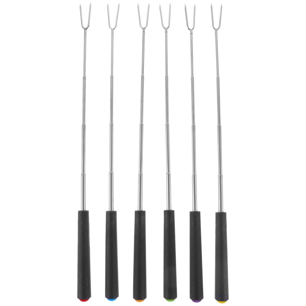 6pcs Reusable Bbq Forks U-shaped Grill Forks Roasting Meat Forks Outdoor Bbq Tools