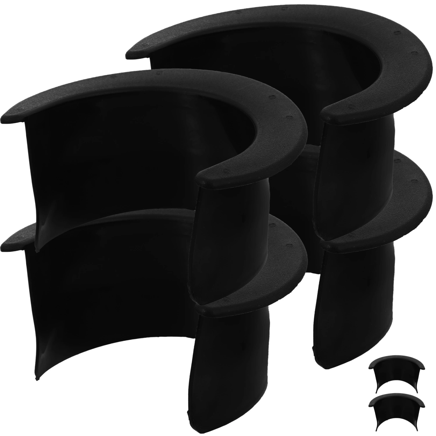 6PCS Plastic Billiards Table Pocket Liner for Pool Table Bar Home 4 Corner 2 Side Black