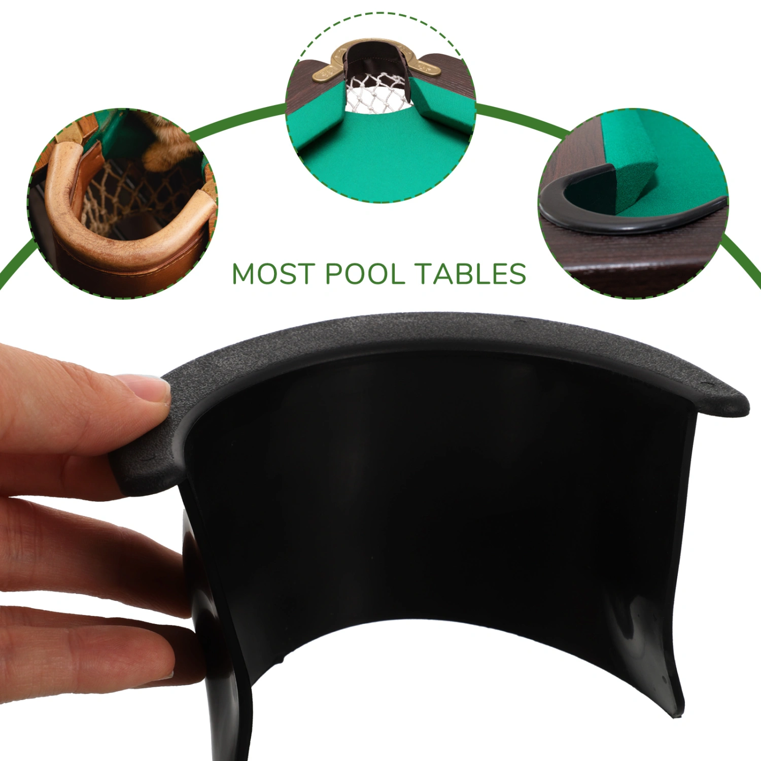 6PCS Plastic Billiards Table Pocket Liner for Pool Table Bar Home 4 Corner 2 Side Black