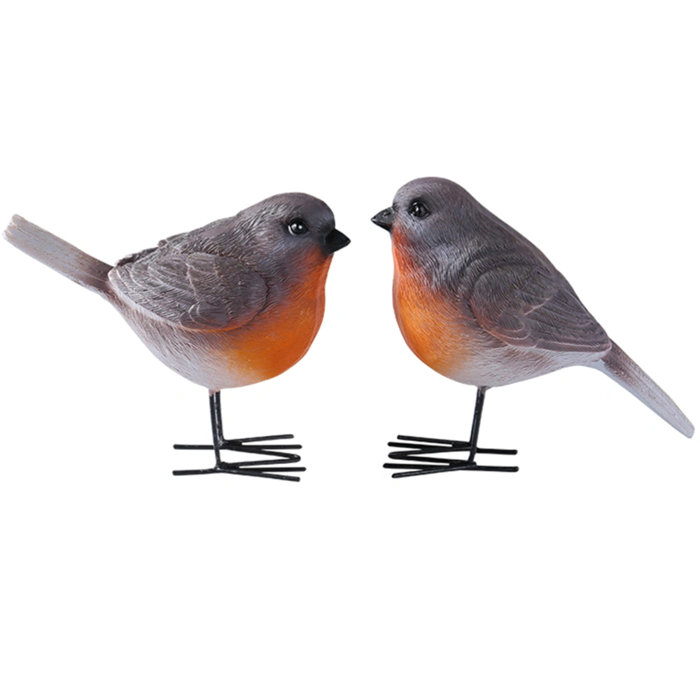 2pcs Bird Statue Bird Figurine Bird Decoration Resin Bird Model Decorative Bird Decor